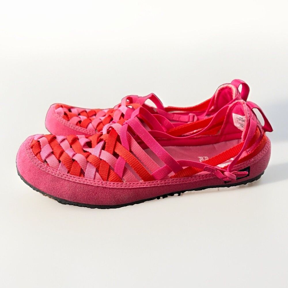Patagonia Advocate Lattice Women Size 7 Pink Red Woven Slip On Flats Shoes
